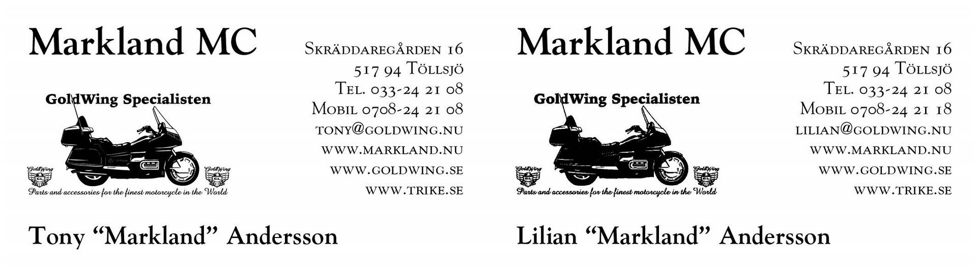 Markland mc / Goldwingspecialist goldwing, harley, trike, mctillbehör, kuryakyn,